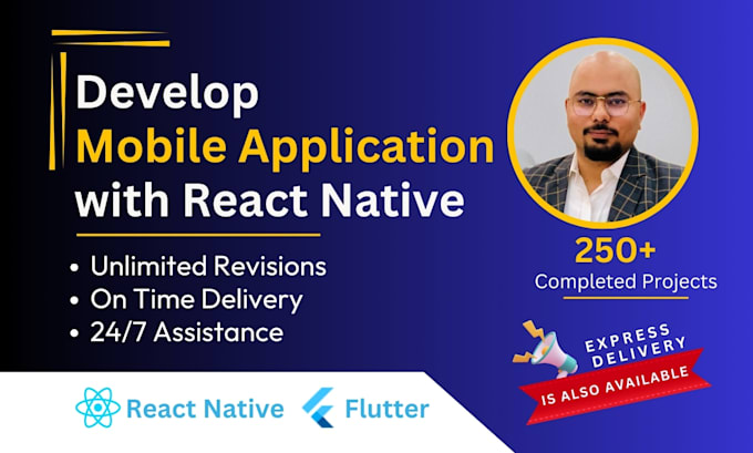 develop mobile app using react native, android app, ios app