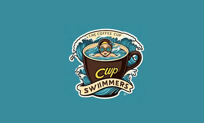 design thrilling coffee swimmers logo