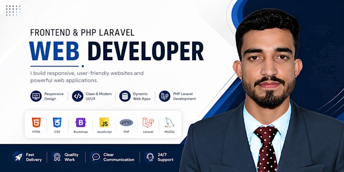 be your front end and PHP developer, will built custom website development