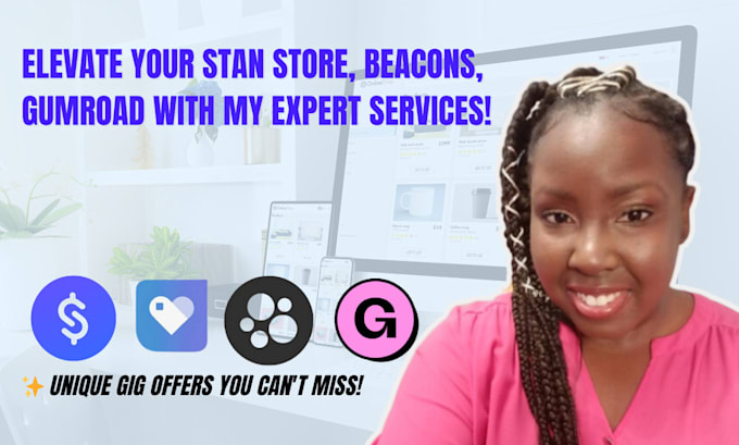 setup landing page or beacons ai, gumroad, stan store social media