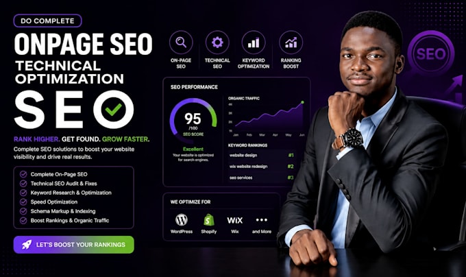 do complete onpage SEO technical optimize for wordpress shopify wix