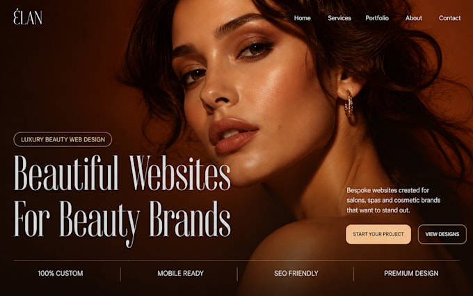design beauty website, cosmetic website, salon website, spa website