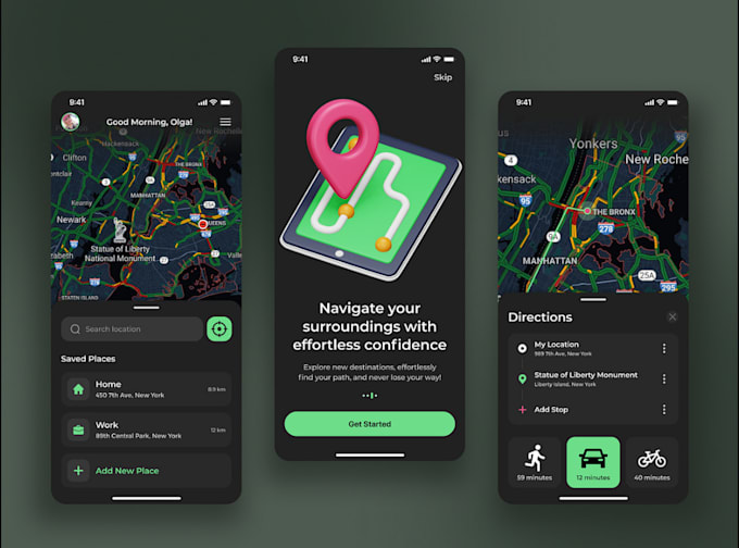 develop navigation, gps, tracking software for android and ios users