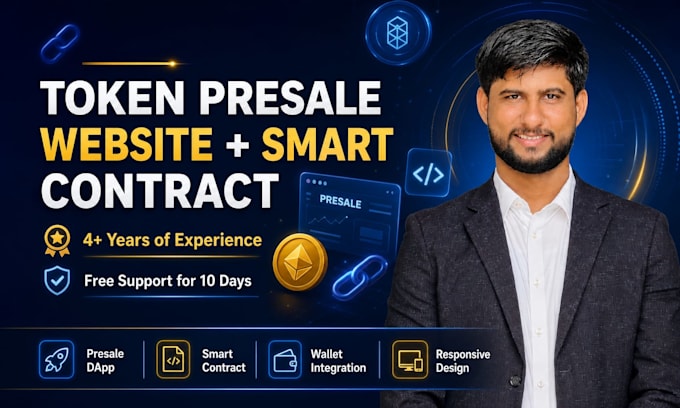 develop a token presale website with smart contract integration