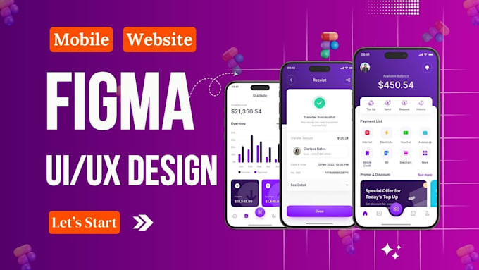 Do mobile app ui ux design, website design, ui ux design, figma ui ux ...