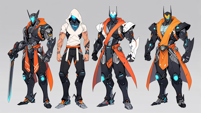 draw robot characters for you