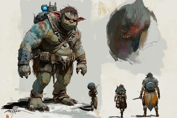 design concept art, characters and environments