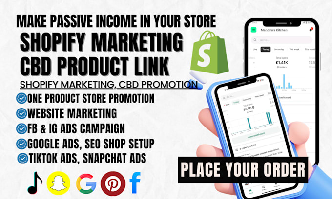 promote shopify one product store boost cbd cannabis website link shopify sales