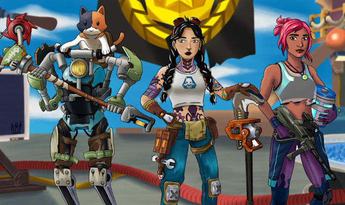 Draw fortnite illustration and character designs in any art style by ...