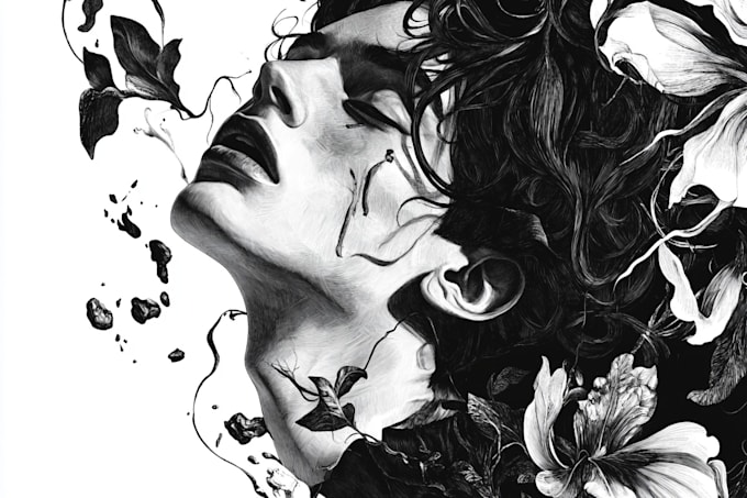 draw black and white illustration