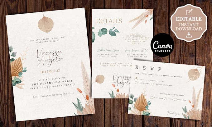 Create custom editable wedding invitations for your special day by ...