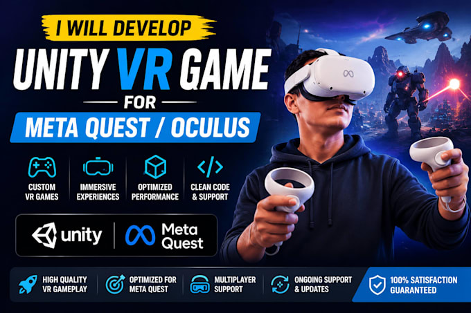 develop unity VR games, VR training simulations and oculus apps