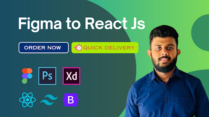 Convert figma, psd to react js with tailwind css or bootstrap by ...