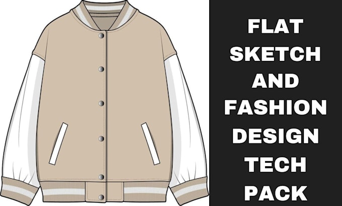 create fashion design tech pack, flat sketch, apparel tech pack for activewear