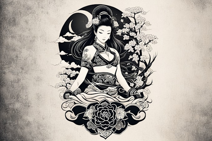 do a tattoo design in japanese style