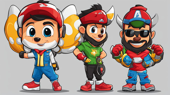 design custom cartoon character, mascot