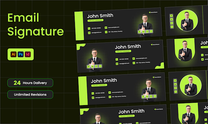 design a clickable HTML email signature, banner, or header