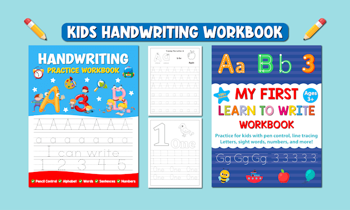 Do kids activity book cover design kids letters and numbers tracing ...