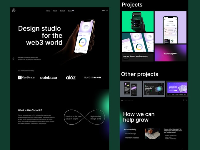do ui animation landing pages, websites,