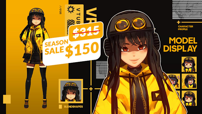 design a ready to use full body rigged vtuber vroid model