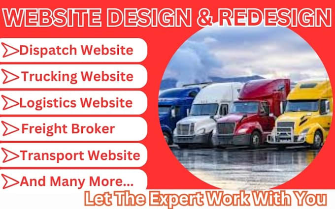 design dispatch website trucking website logistics website or freight transport
