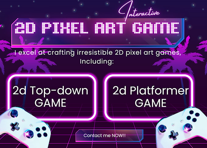 Make addictive 2d pixel art game, topdown game, pixel web game ...