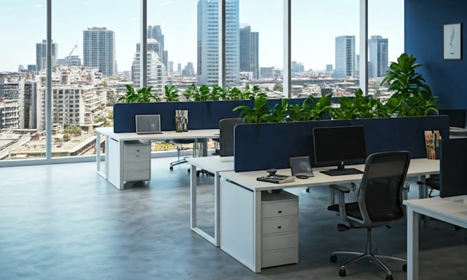 design your office interior space and 3d rendering cgi