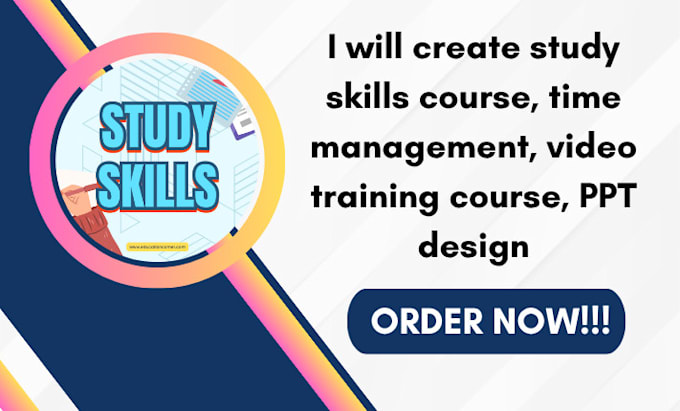 create study skills course, time management, video training course, PPT design