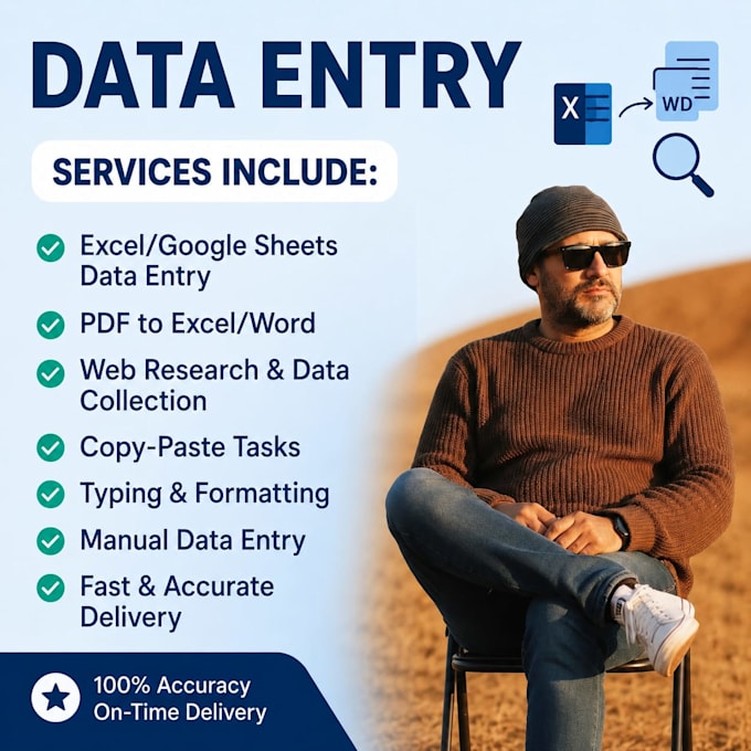 data entry, typing, image to text, pdf to text, audio transcript, copy paste