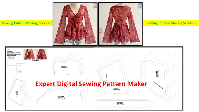 create customize layer wise pdf pattern and sewing instruction for home or shop