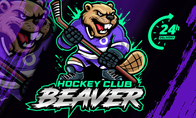 do stunning cartoon mascot sports team logo and sports event