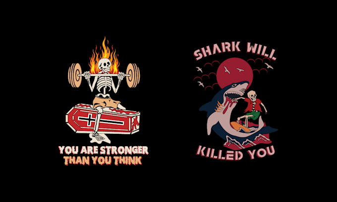 create skull and skeleton t shirt design for company