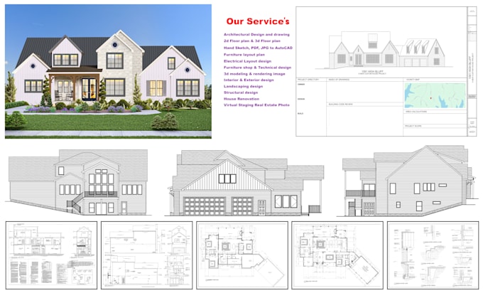 auto cad house plans, autocad 2d drafting, city permit