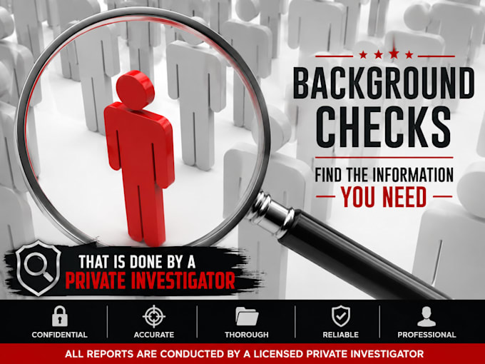 background check by licensed investigator on any US citizen