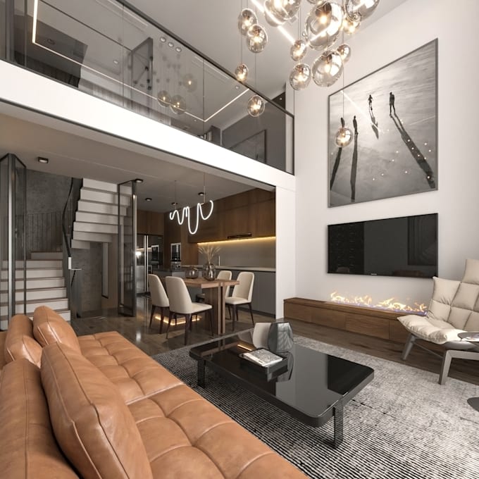 create 3d model and interior rendering