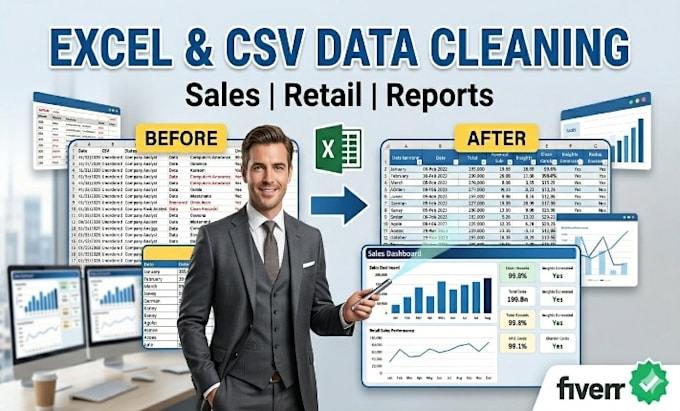 clean, format, and analyze excel or CSV sales data