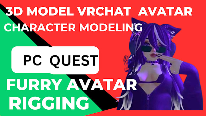 Crear modelo 3d avatar de vrchat anime peludo