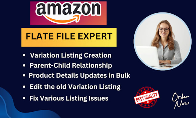 be your amazon flat file expert and variation listing