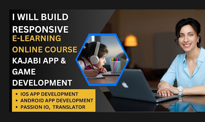 build elearning website lms school kajab app elearning app and game development
