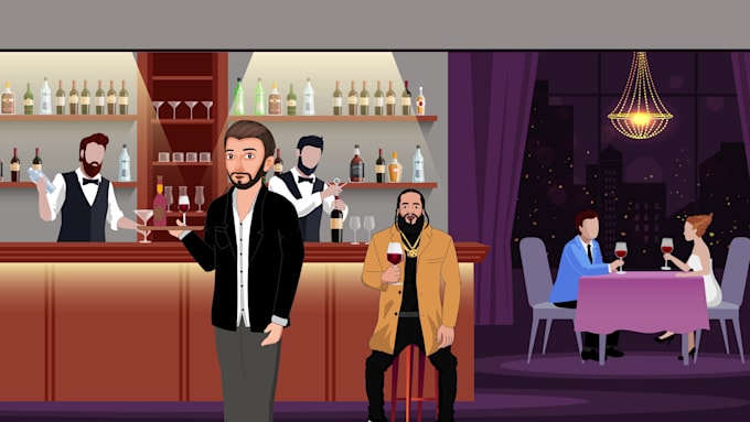 create custom 2d cartoon animation and music video