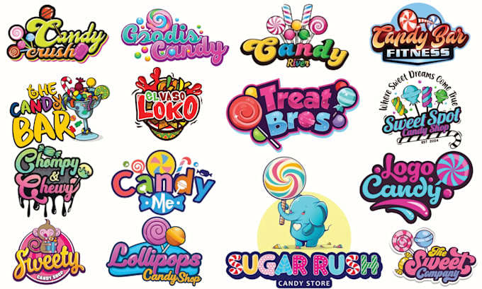 design candy, chocolate, bakery, sweets, or food logo
