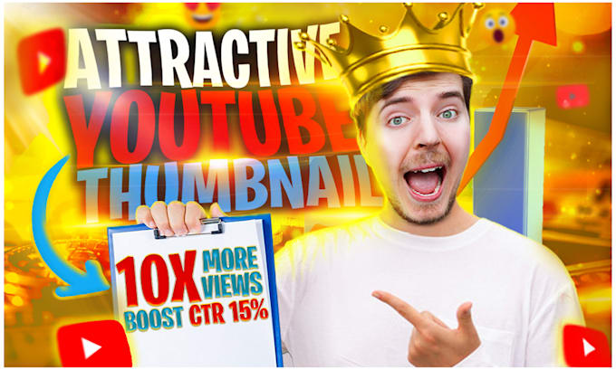 design attractive eye catchy youtube thumbnail like mr beast boost ctr