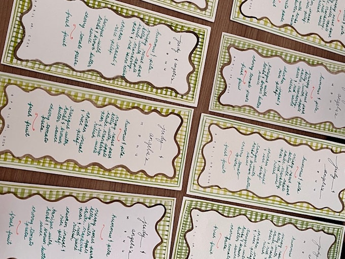 make you custom menu cards