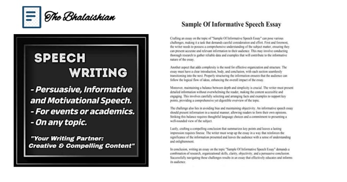 write speech on any topic persuasive or informative for events or academics