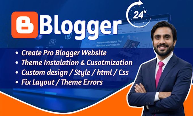 design, redesign blogspot website or customize blogger template theme