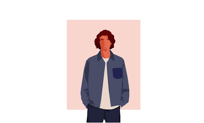 draw flat minimalistic vector portrait