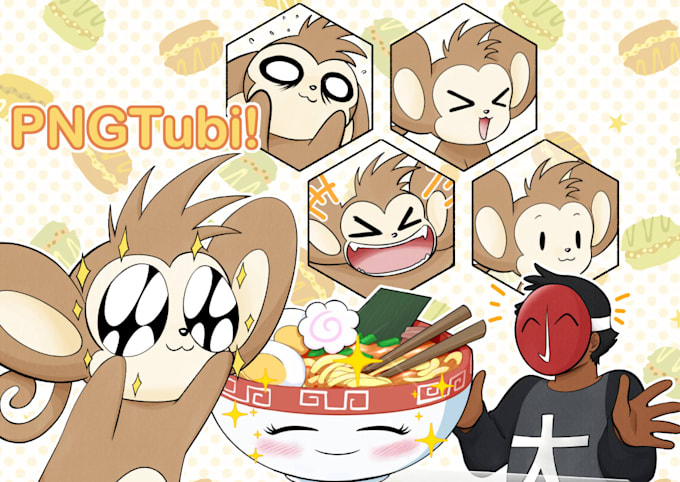 draw a highly expressive pngtuber