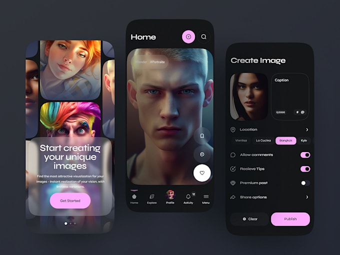 develop ai photo editing app, video editing app, ai image generator,