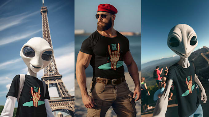 create realistic HD ai models tshirt mockups