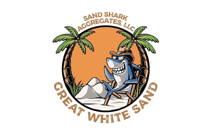 looking great white shark theme logo